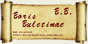 Boris Buletinac vizit kartica